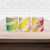 Vanuatu Cowboy Ceramic Mug Straw Hats Hibiscus With Sand Drawing - Polynesian Pride