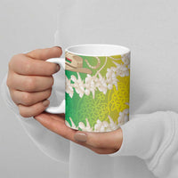 Vanuatu Cowboy Ceramic Mug Straw Hats Hibiscus With Sand Drawing - Polynesian Pride