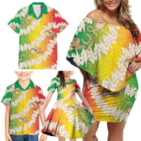 Vanuatu Cowboy Family Matching Off Shoulder Short Dress and Hawaiian Shirt Straw Hats Hibiscus With Sand Drawing - Polynesian Pride