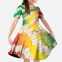 Vanuatu Cowboy Family Matching Tank Maxi Dress and Hawaiian Shirt Straw Hats Hibiscus With Sand Drawing - Polynesian Pride