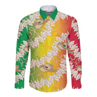 Vanuatu Cowboy Long Sleeve Button Shirt Straw Hats Hibiscus With Sand Drawing - Polynesian Pride