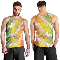 Vanuatu Cowboy Men Tank Top Straw Hats Hibiscus With Sand Drawing - Polynesian Pride