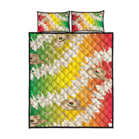 Vanuatu Cowboy Quilt Bed Set Straw Hats Hibiscus With Sand Drawing - Polynesian Pride