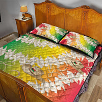 Vanuatu Cowboy Quilt Bed Set Straw Hats Hibiscus With Sand Drawing - Polynesian Pride