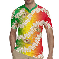 Vanuatu Cowboy Rugby Jersey Straw Hats Hibiscus With Sand Drawing - Polynesian Pride