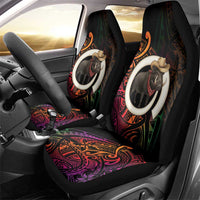 Vanuatu Boar Cowboy Car Seat Cover Tusk Gradient Polynesian Pattern - Polynesian Pride