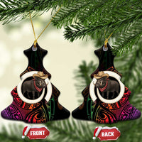 Vanuatu Boar Cowboy Ceramic Ornament Tusk Gradient Polynesian Pattern - Polynesian Pride