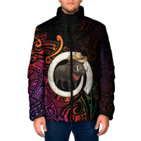 Vanuatu Boar Cowboy Padded Jacket Tusk Gradient Polynesian Pattern - Polynesian Pride
