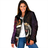 Vanuatu Boar Cowboy Padded Jacket Tusk Gradient Polynesian Pattern - Polynesian Pride