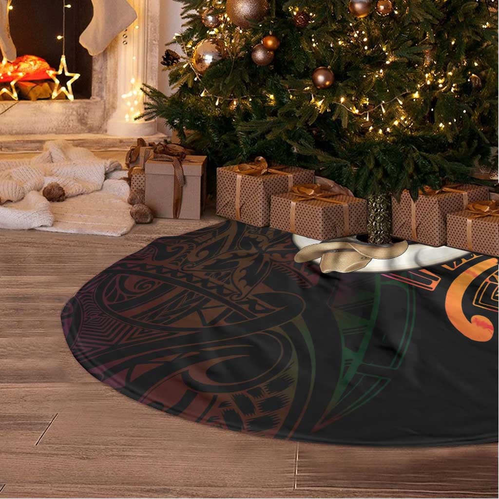 Vanuatu Boar Cowboy Tree Skirt Tusk Gradient Polynesian Pattern - Polynesian Pride