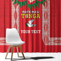 Mate Ma'a Tonga Rugby Custom Window Curtain Tongan Kahoa Lei Ngatu Pattern Red LT14 - Polynesian Pride
