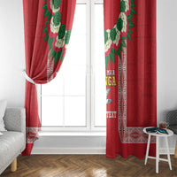 Mate Ma'a Tonga Rugby Custom Window Curtain Tongan Kahoa Lei Ngatu Pattern Red LT14 - Polynesian Pride