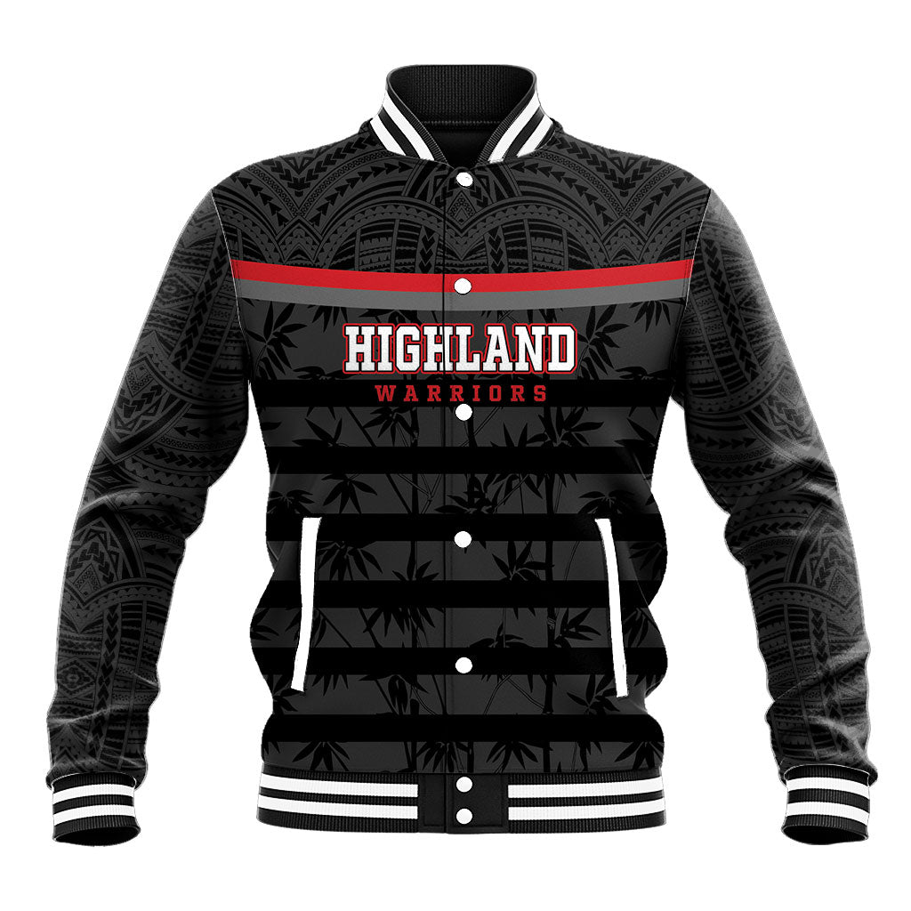 Fiji Naitasiri Rugby Custom Baseball Jacket Go Highland Warriors LT14 Unisex Black - Polynesian Pride