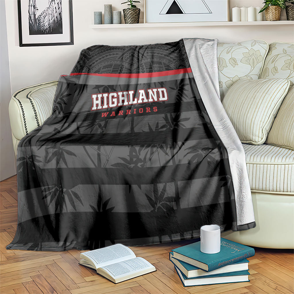 Fiji Naitasiri Rugby Blanket Go Highland Warriors LT14 Black - Polynesian Pride