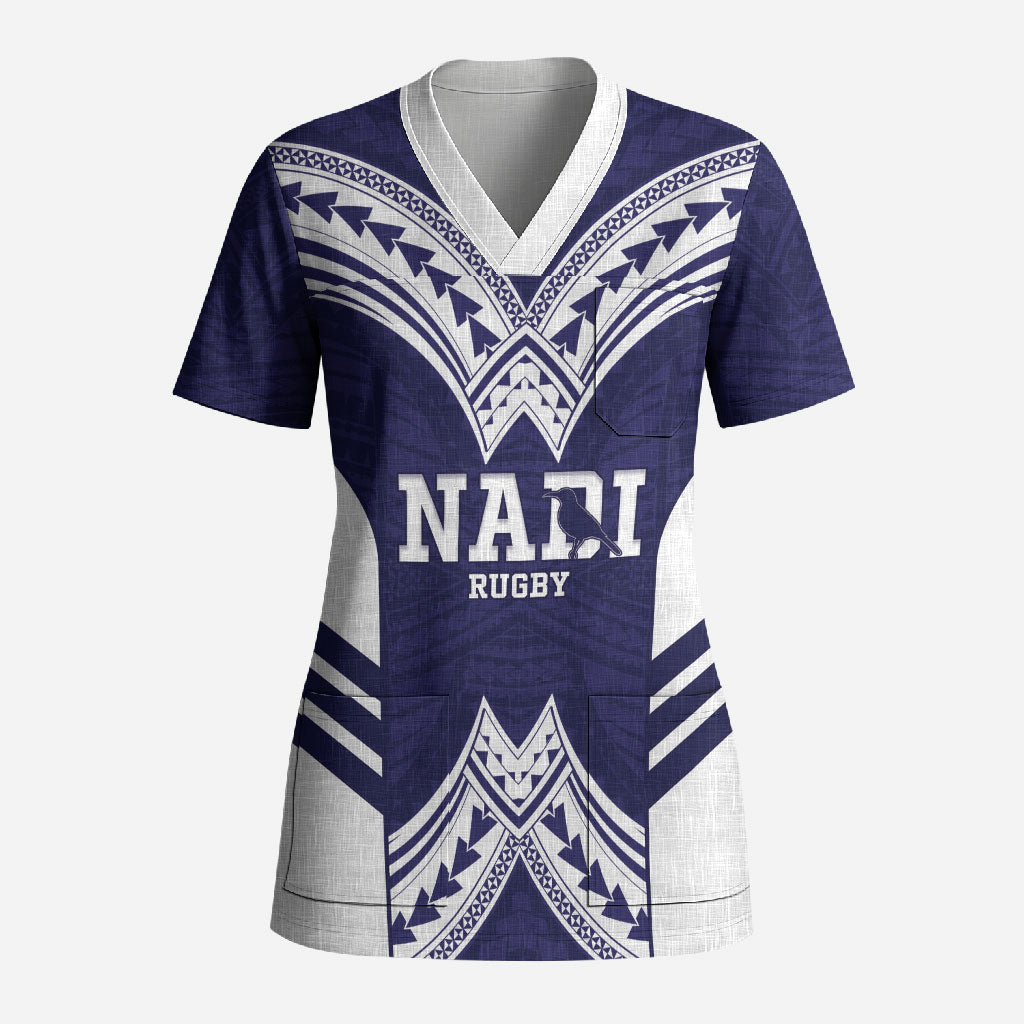 Fiji Nadi Rugby Custom Scrub Top Kikau O Nadi Ko