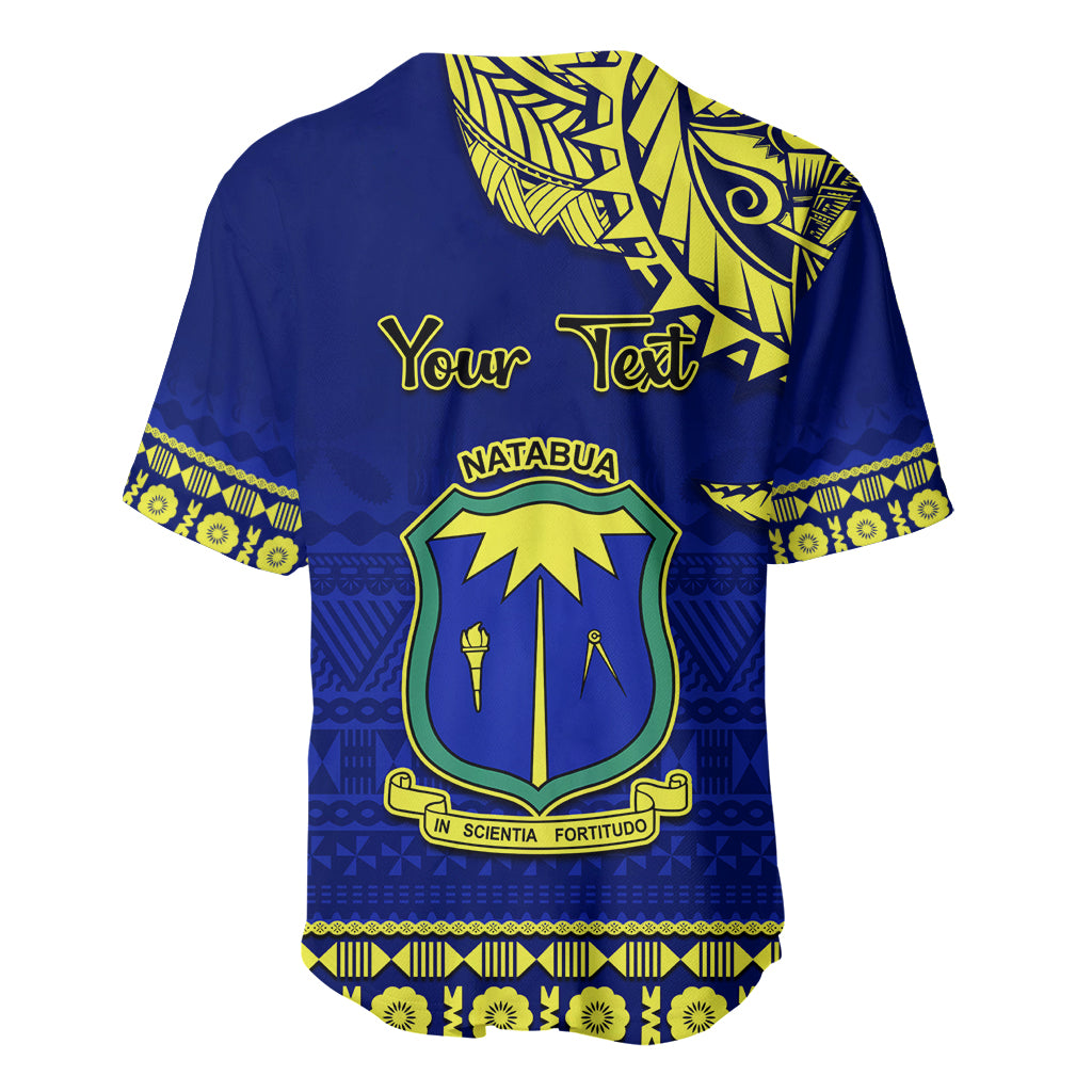 Personalised Fiji Natabua High School Baseball Jersey Fijian Tapa Pattern LT14 - Polynesian Pride