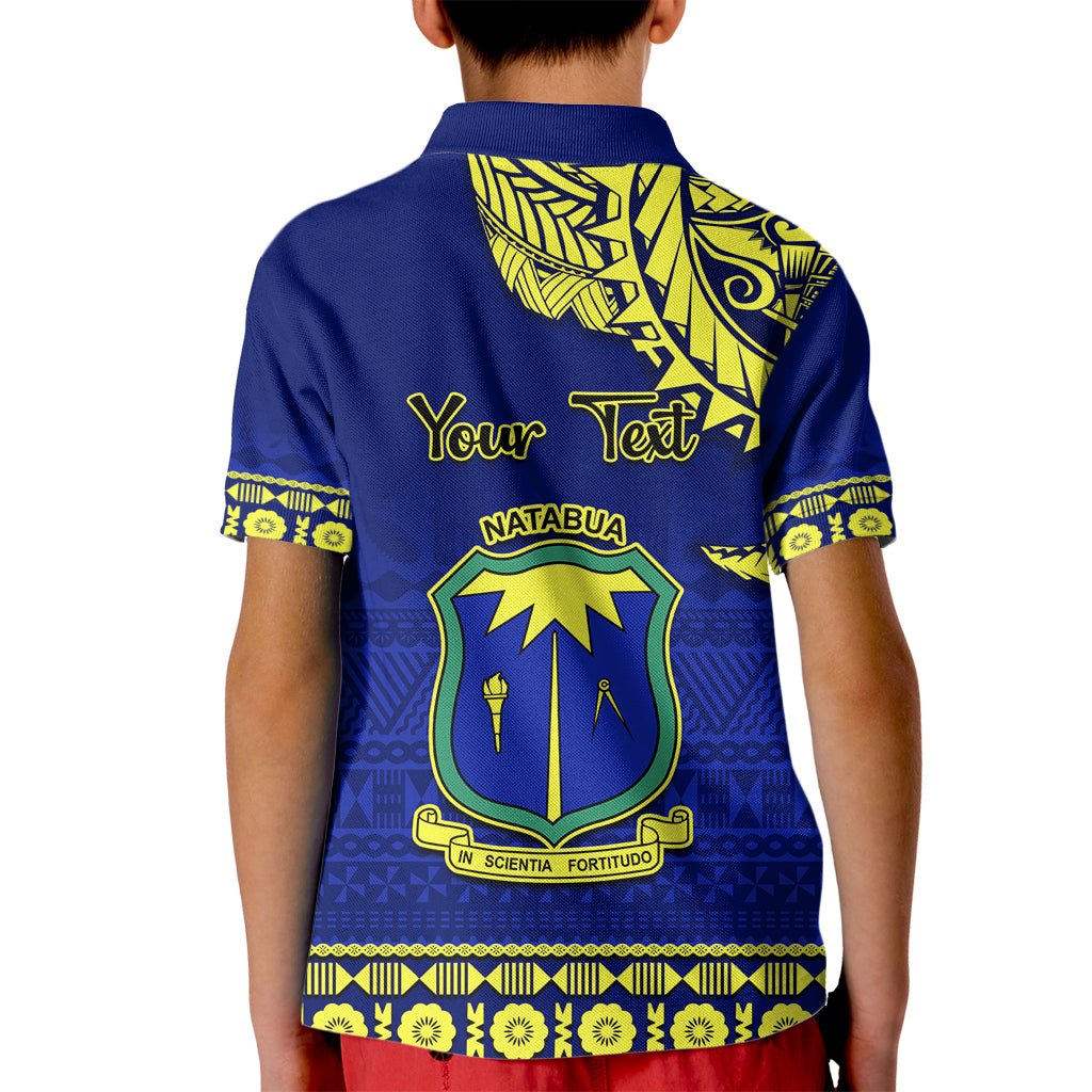 Personalised Fiji Natabua High School Kid Polo Shirt Fijian Tapa Pattern LT14 - Polynesian Pride