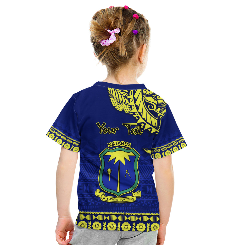 Personalised Fiji Natabua High School Kid T Shirt Fijian Tapa Pattern LT14 - Polynesian Pride