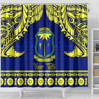 Personalised Fiji Natabua High School Shower Curtain Fijian Tapa Pattern LT14 - Polynesian Pride