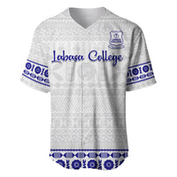 Personalised Fiji Labasa College Baseball Jersey Fijian Tapa Pattern LT14 White - Polynesian Pride