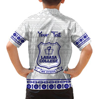 Personalised Fiji Labasa College Family Matching Long Sleeve Bodycon Dress and Hawaiian Shirt Fijian Tapa Pattern LT14 - Polynesian Pride