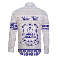 Personalised Fiji Labasa College Family Matching Long Sleeve Bodycon Dress and Hawaiian Shirt Fijian Tapa Pattern LT14 - Polynesian Pride