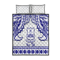 Personalised Fiji Labasa College Quilt Bed Set Fijian Tapa Pattern LT14 White - Polynesian Pride