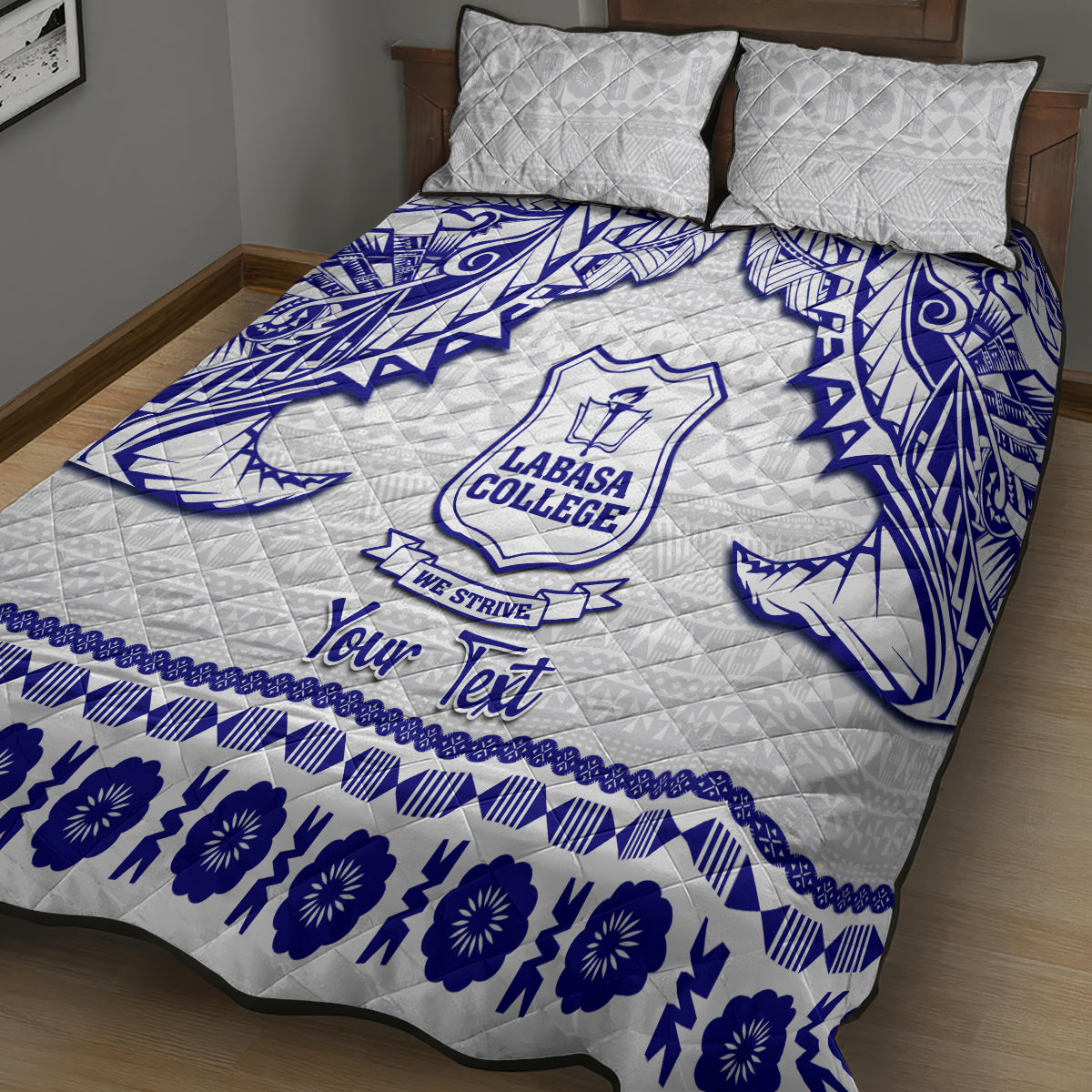 Personalised Fiji Labasa College Quilt Bed Set Fijian Tapa Pattern LT14 - Polynesian Pride
