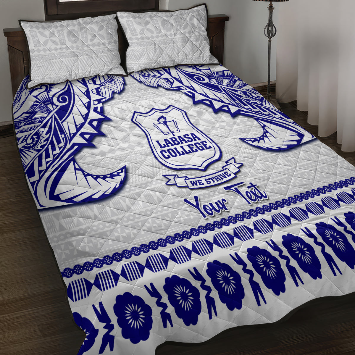 Personalised Fiji Labasa College Quilt Bed Set Fijian Tapa Pattern LT14 - Polynesian Pride