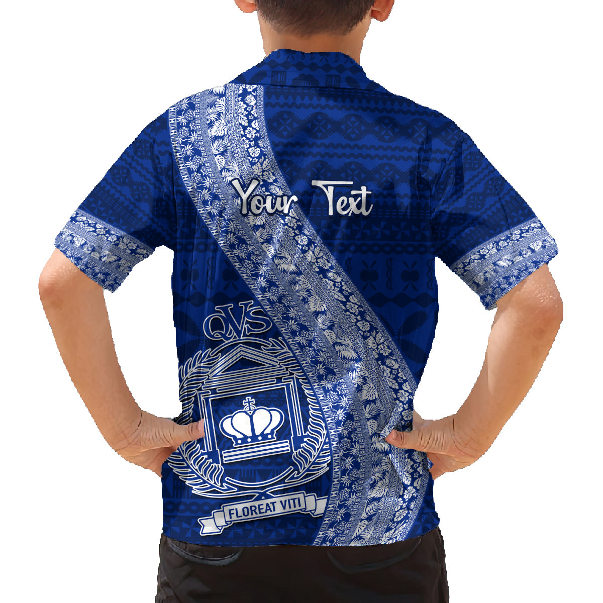 Personalised Fiji Queen Victoria School Family Matching Long Sleeve Bodycon Dress and Hawaiian Shirt Fijian Tapa Pattern LT14 - Polynesian Pride