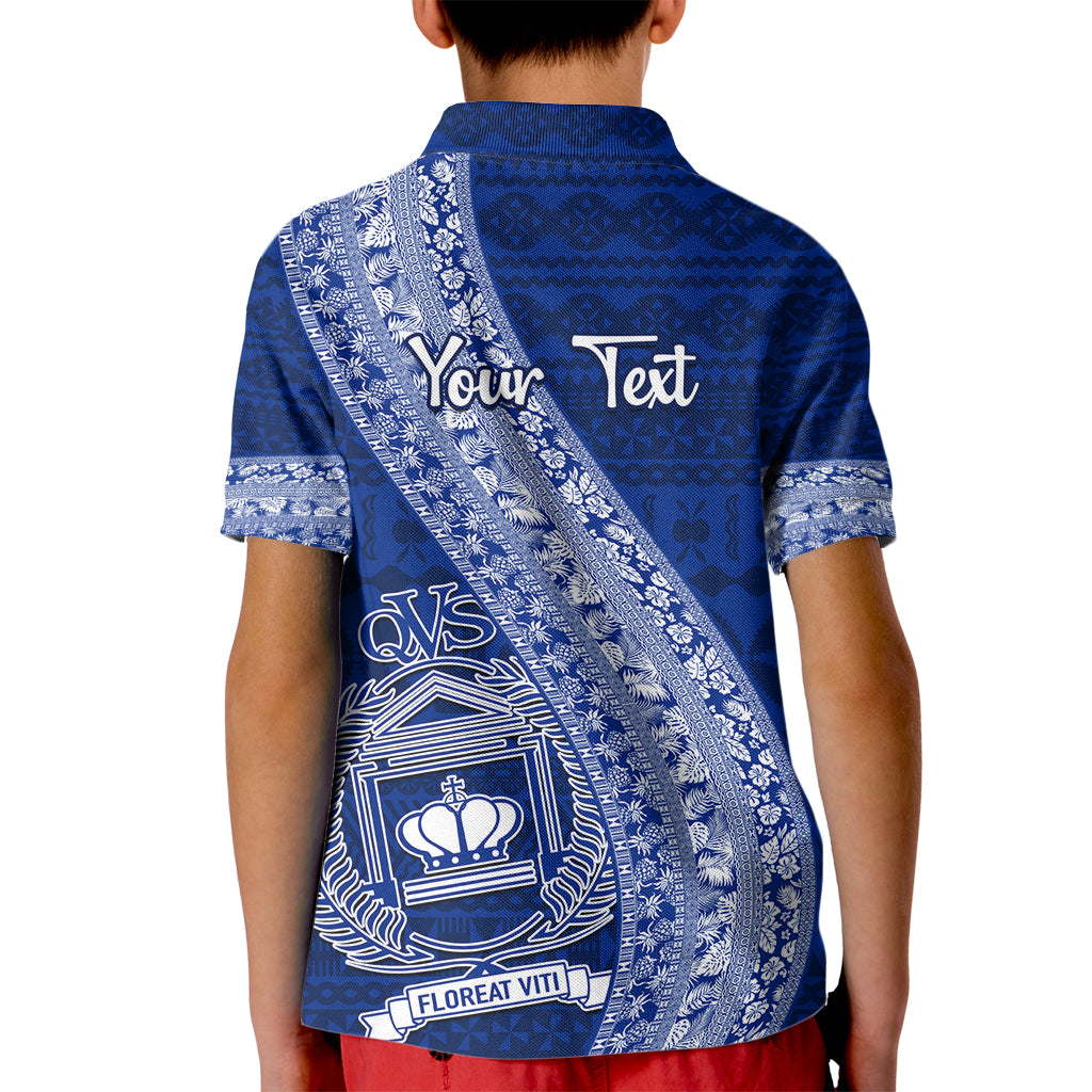 Personalised Fiji Queen Victoria School Kid Polo Shirt Fijian Tapa Pattern LT14 - Polynesian Pride
