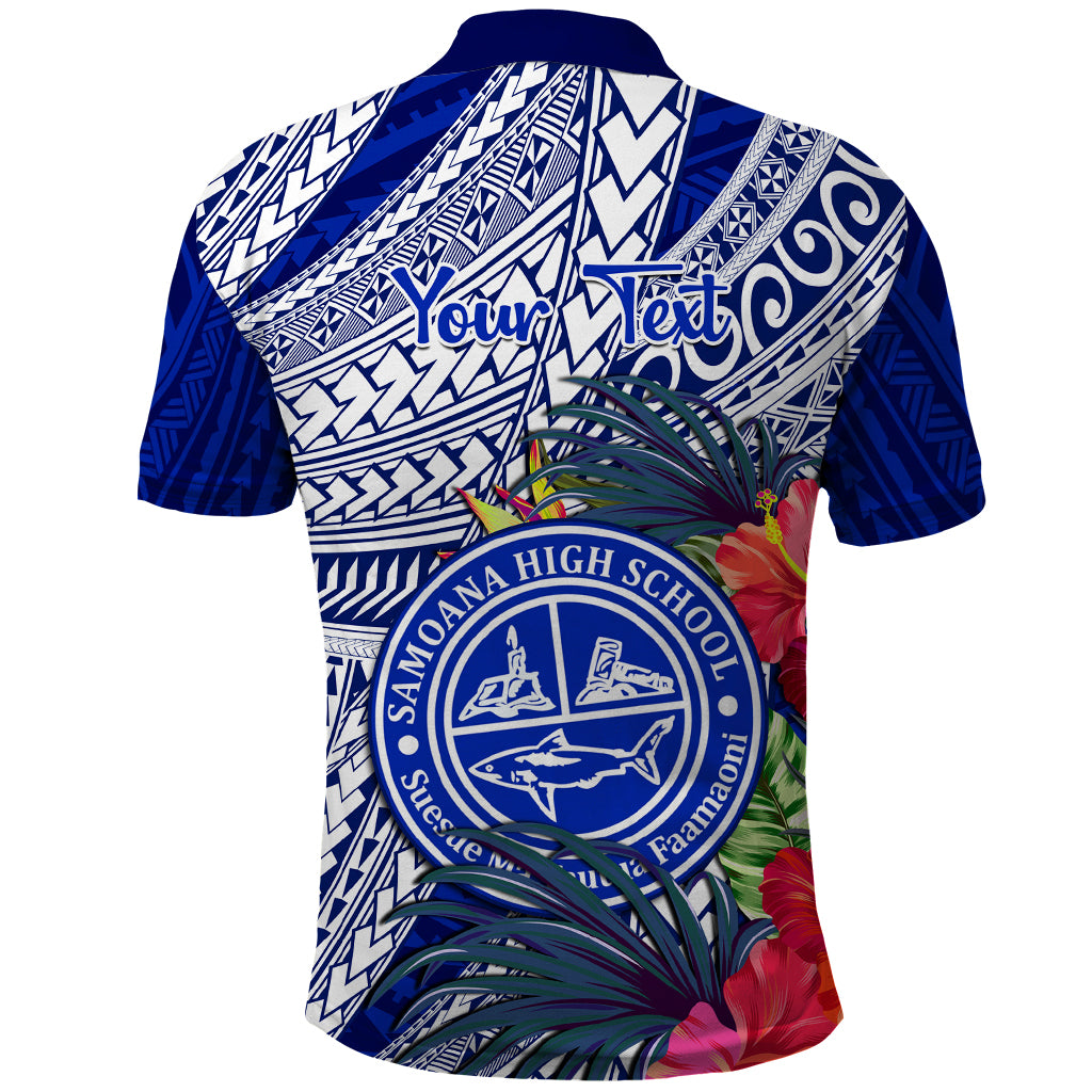Personalised Samoana High School Polo Shirt American Samoa Schools Polynesian Tropical Flowers LT14 - Polynesian Pride