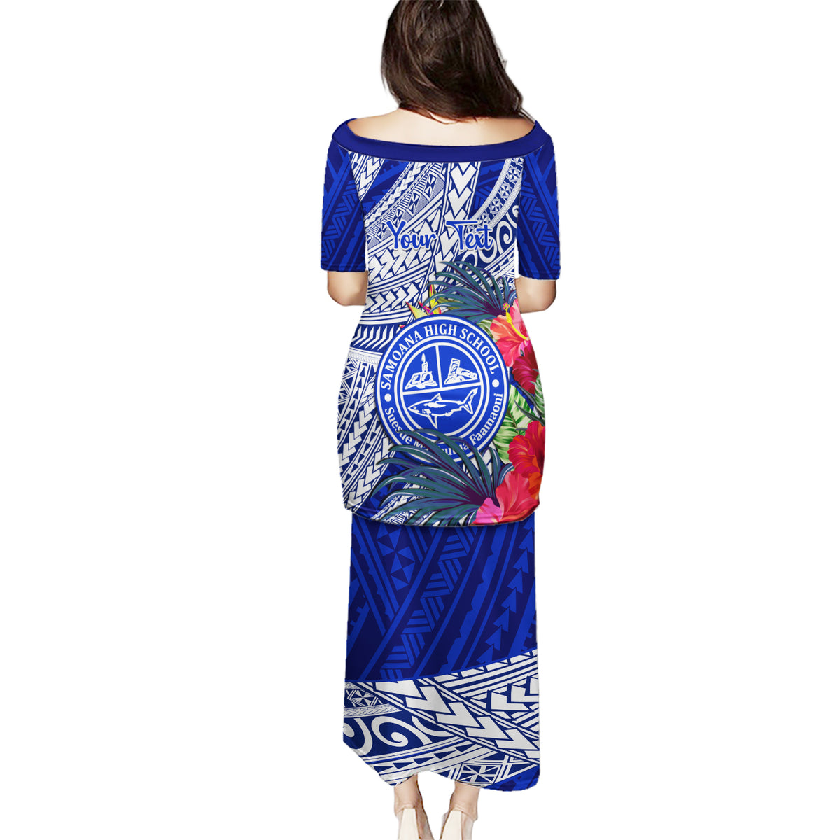 Personalised Samoana High School Puletasi American Samoa Schools Polynesian Tropical Flowers LT14 - Polynesian Pride