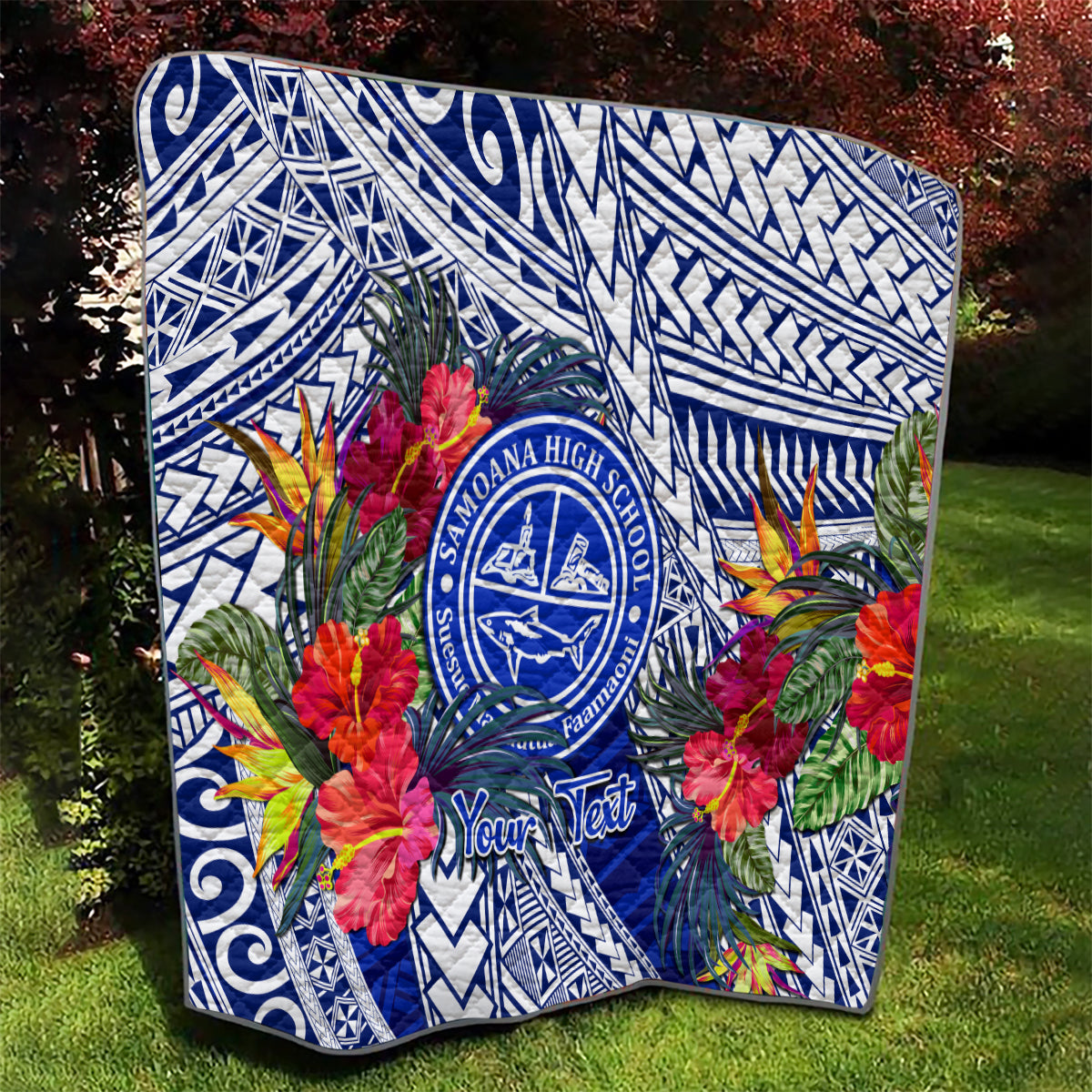 Personalised Samoana High School Quilt American Samoa Schools Polynesian Tropical Flowers LT14 - Polynesian Pride