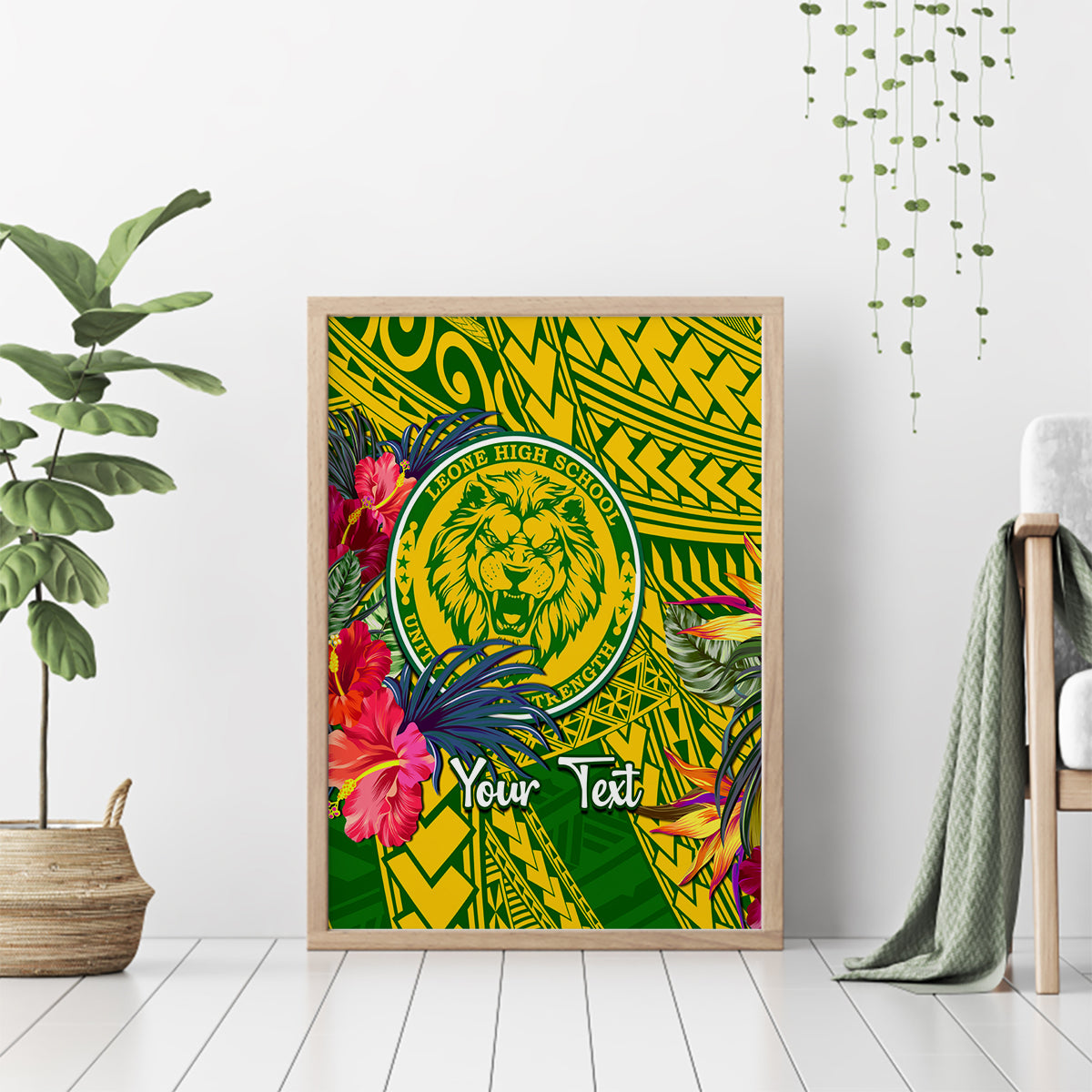 Personalised Leone High School Canvas Wall Art American Samoa Schools Polynesian Tropical Flowers LT14 - Polynesian Pride