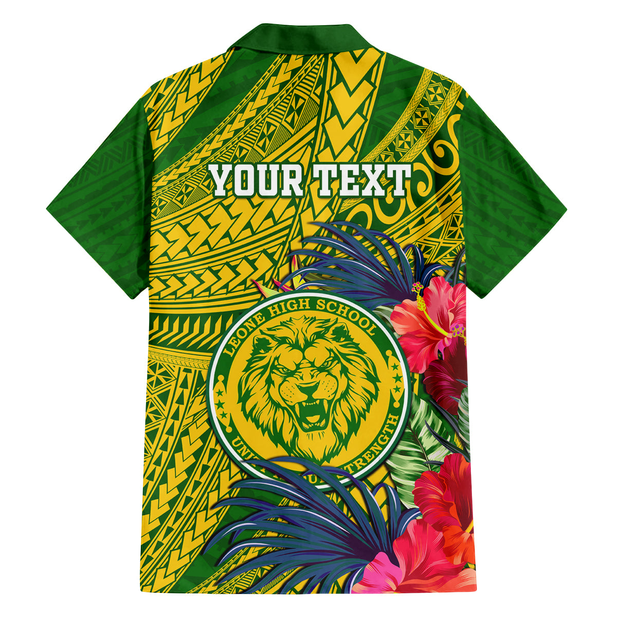 Personalised Leone High School Family Matching Long Sleeve Bodycon Dress and Hawaiian Shirt American Samoa Schools Polynesian Tropical Flowers LT14 - Polynesian Pride
