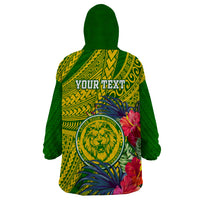 Personalised Leone High School Wearable Blanket Hoodie American Samoa Schools Polynesian Tropical Flowers LT14 - Polynesian Pride