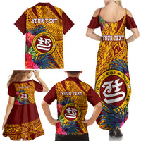 Personalised Tafuna High School Family Matching Summer Maxi Dress and Hawaiian Shirt American Samoa Schools Polynesian Tropical Flowers LT14 - Polynesian Pride