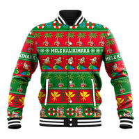 Personalised Hawaii Christmas Baseball Jacket Mele Kalikimaka LT14 Unisex Green - Polynesian Pride