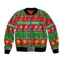 Personalised Hawaii Christmas Bomber Jacket Mele Kalikimaka LT14 Unisex Green - Polynesian Pride