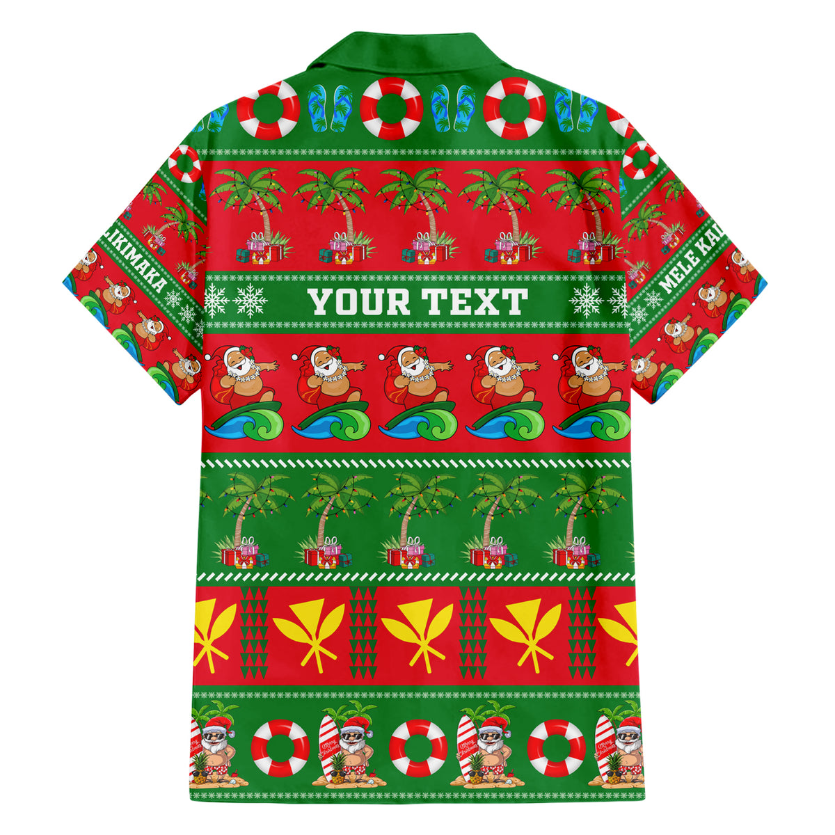 Personalised Hawaii Christmas Family Matching Short Sleeve Bodycon Dress and Hawaiian Shirt Mele Kalikimaka LT14 - Polynesian Pride