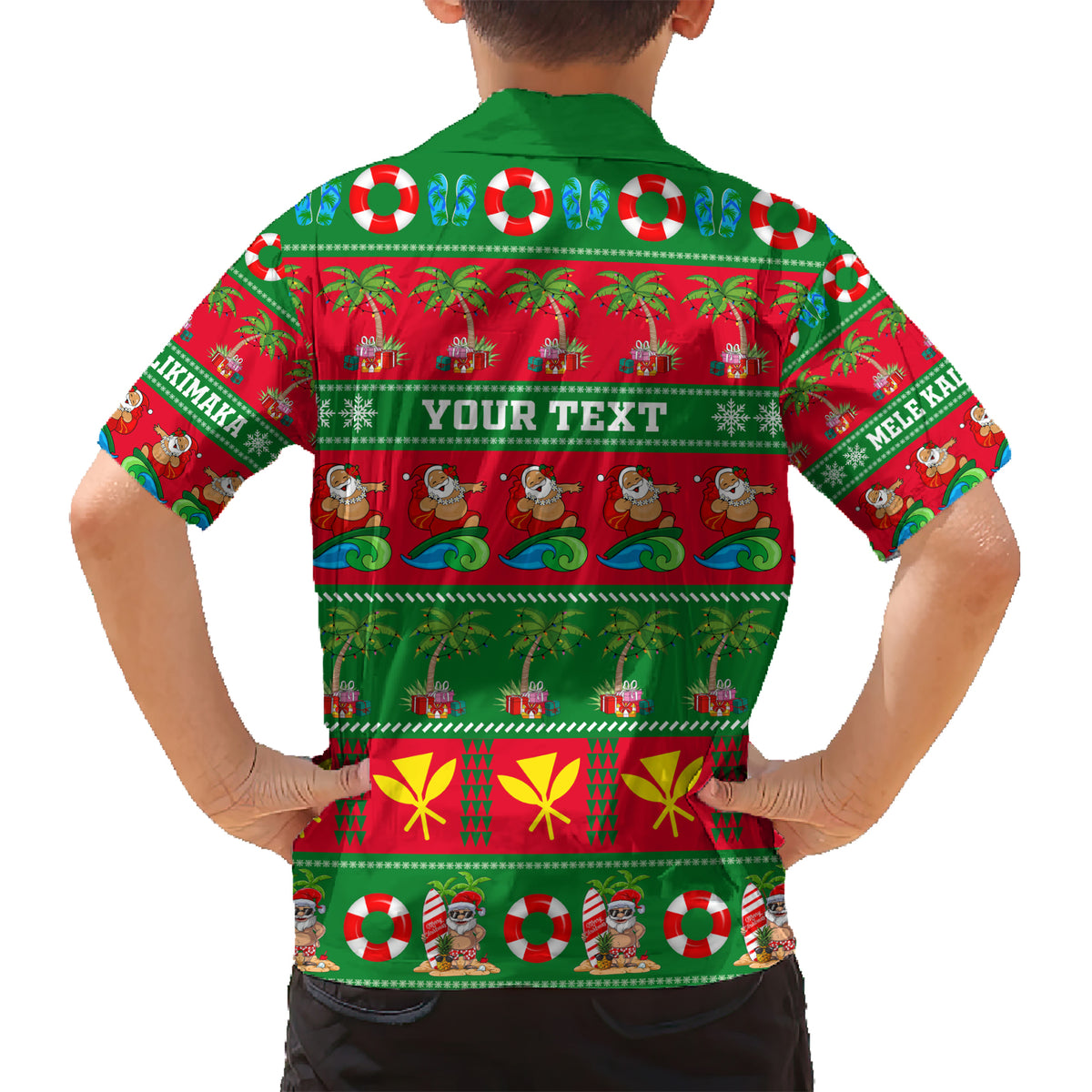 Personalised Hawaii Christmas Kid Hawaiian Shirt Mele Kalikimaka LT14 - Polynesian Pride