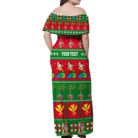 Personalised Hawaii Christmas Off Shoulder Maxi Dress Mele Kalikimaka LT14 - Polynesian Pride