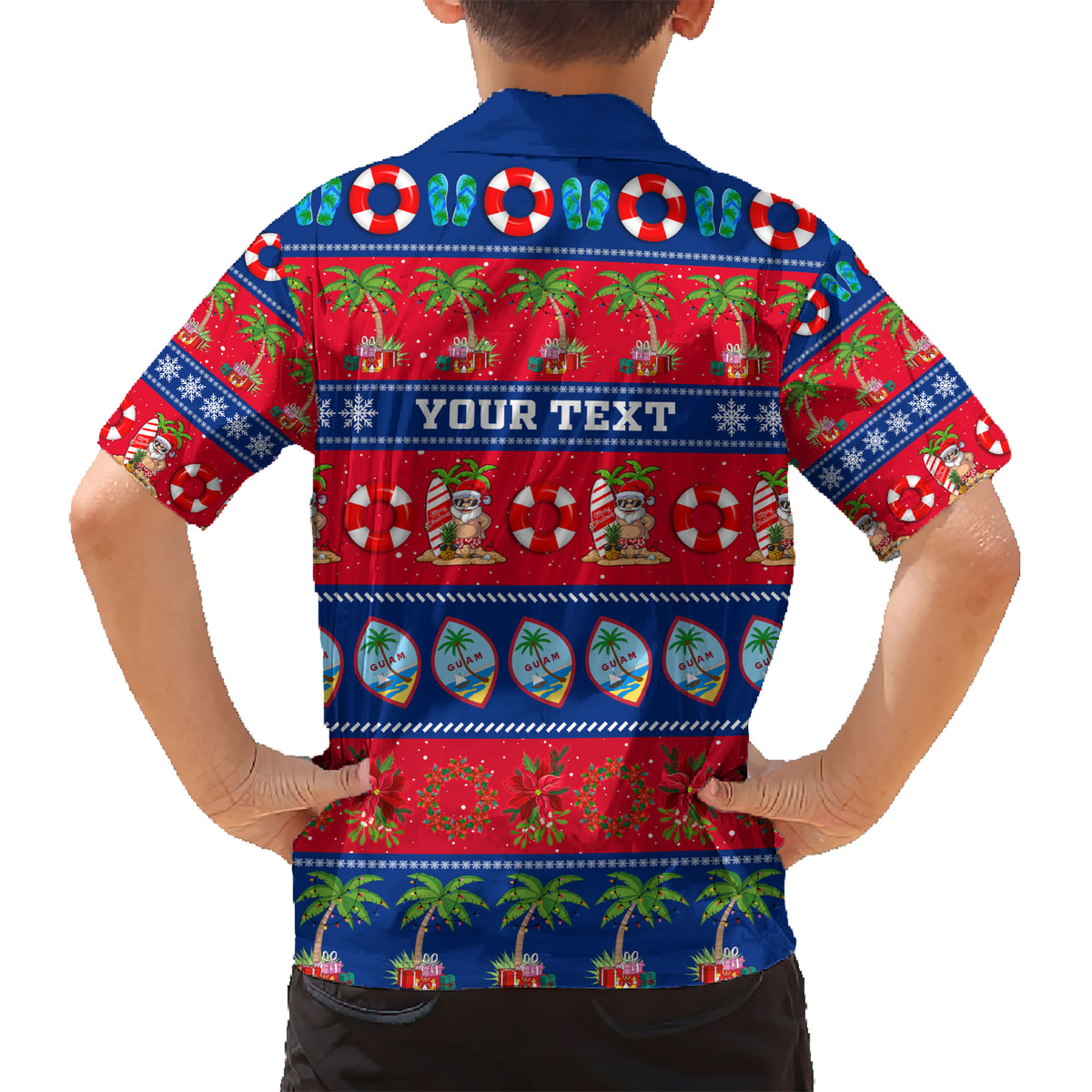 Personalised Guam Christmas Kid Hawaiian Shirt Felis Pasgua LT14 - Polynesian Pride