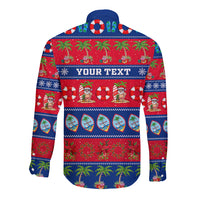 Personalised Guam Christmas Long Sleeve Button Shirt Felis Pasgua LT14 - Polynesian Pride