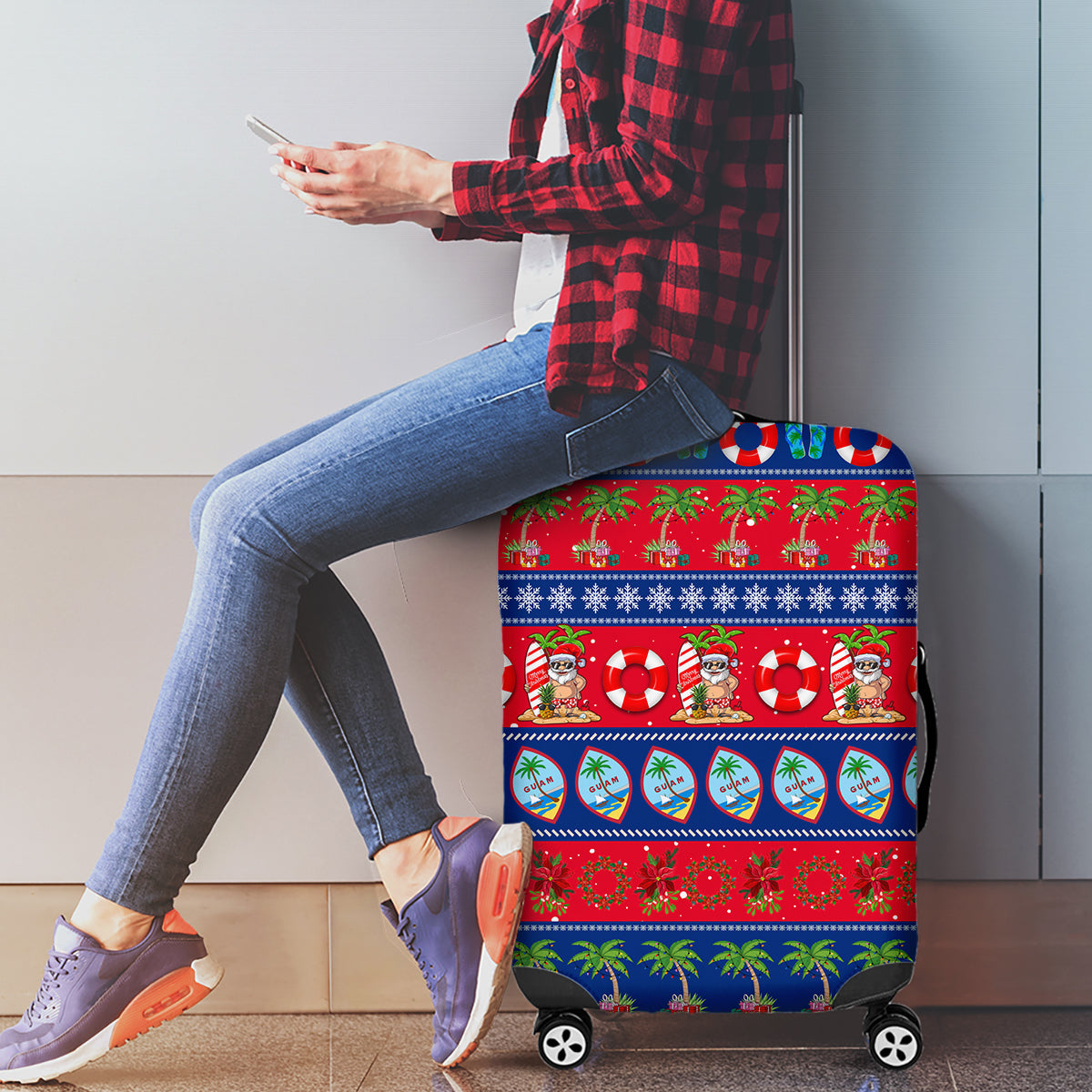Guam Christmas Luggage Cover Felis Pasgua LT14 - Polynesian Pride
