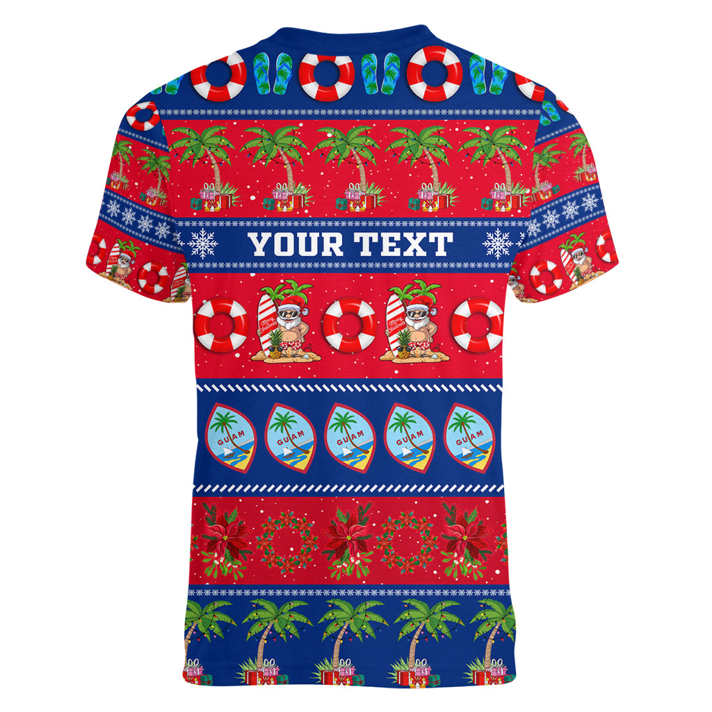 Personalised Guam Christmas Women V Neck T Shirt Felis Pasgua LT14 - Polynesian Pride