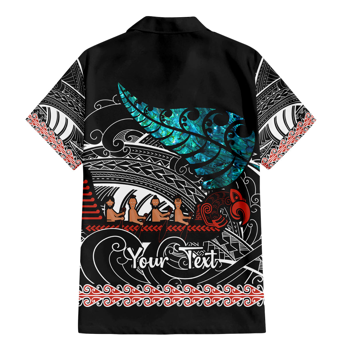 Personalised New Zealand Waka Family Matching Mermaid Dress and Hawaiian Shirt Aotearoa Maori Silver Fern Pattern LT14 - Polynesian Pride