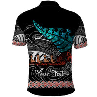 Personalised New Zealand Waka Polo Shirt Aotearoa Maori Silver Fern Pattern LT14 - Polynesian Pride