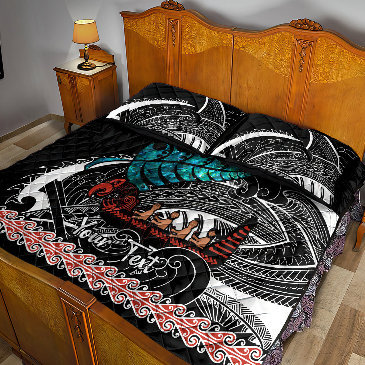 Personalised New Zealand Waka Quilt Bed Set Aotearoa Maori Silver Fern Pattern LT14 - Polynesian Pride